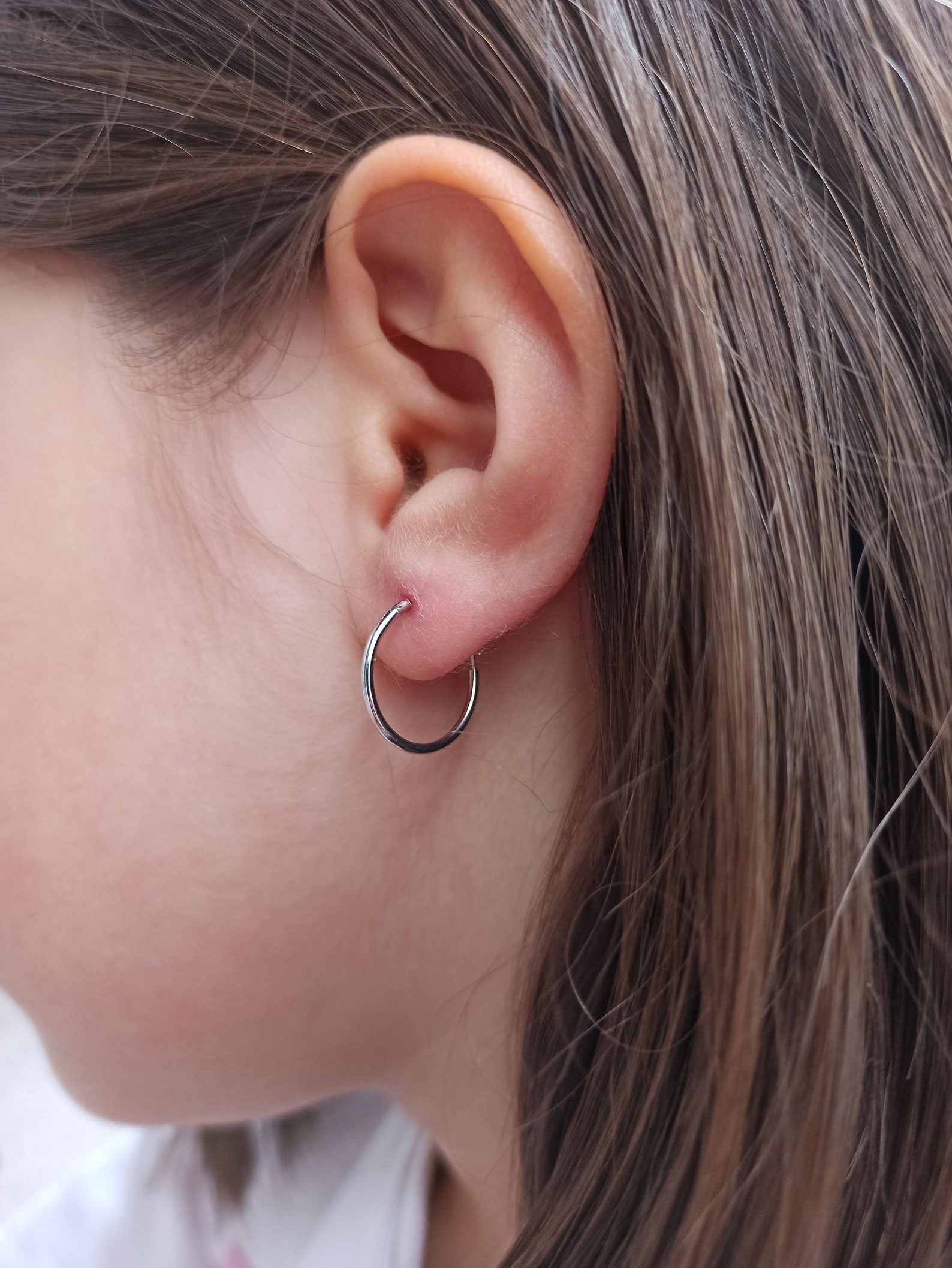 925 Orecchino a cerchio d'argento orecchino