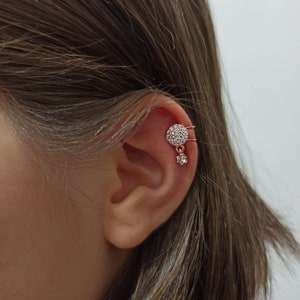 Solitaire Ear cuff ,  Ear Cuff , Double Wire Ear Cuff , Helix Ear Cuff , Ear Cuffs , Helix earring , Minimalist Ear Cuff , Dainty ear cuff