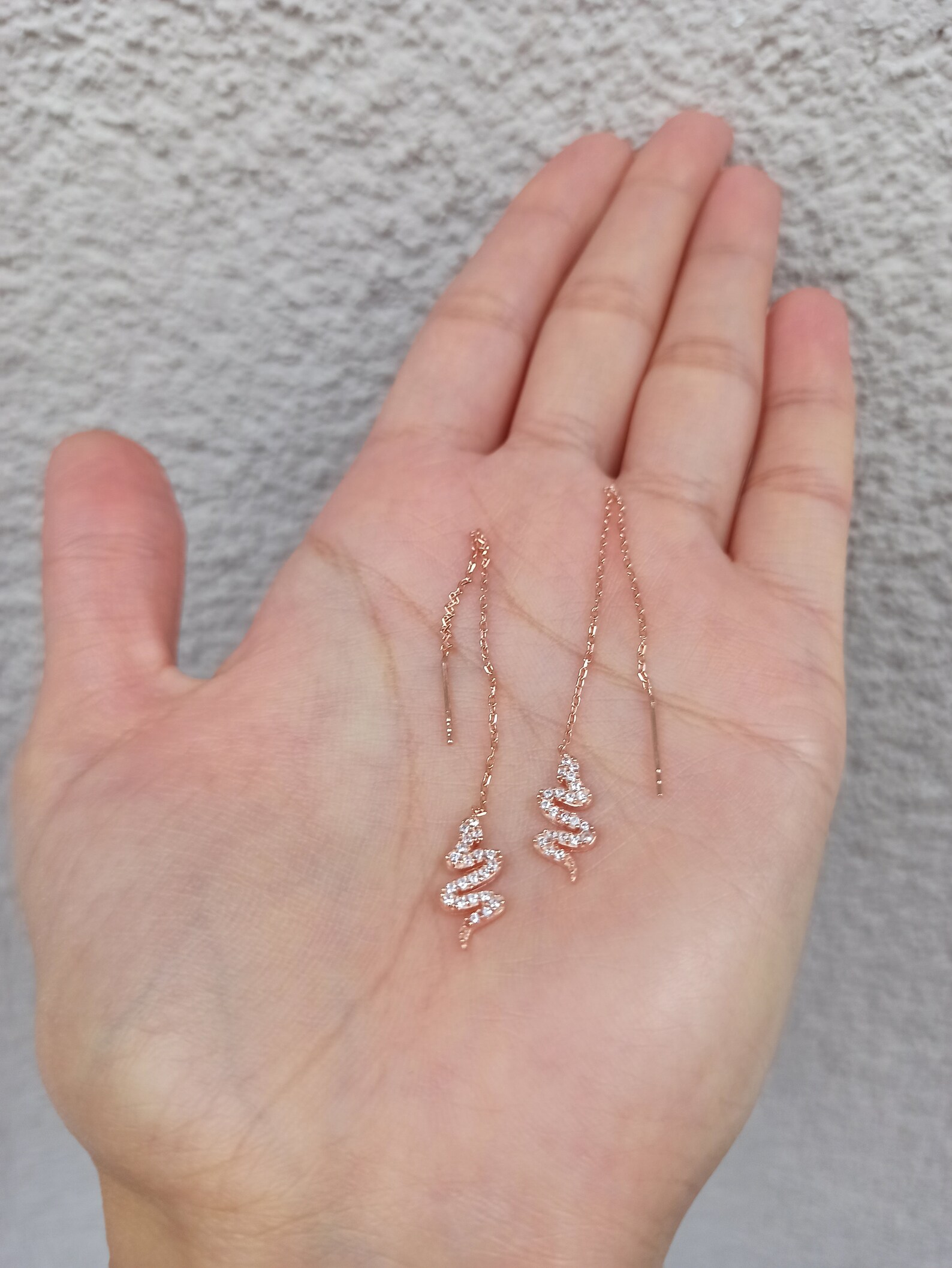 Snake Chain Earrings Snake Earring Drop Earrings Snake Etsy