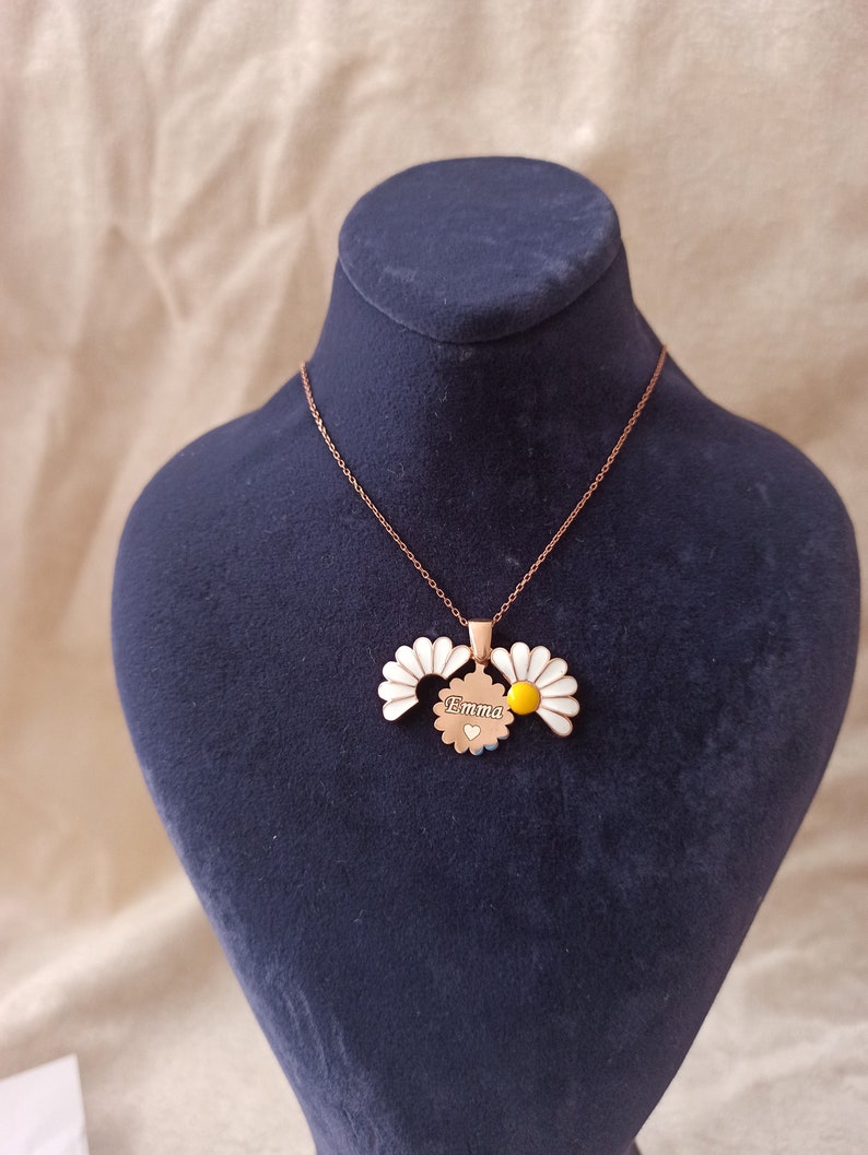 Daisy necklaces , tiny daisy necklace ,925 silver daisy necklace ,daisy pendants ,tiny daisy gift necklace ,to mom gift , gift to girlfriend image 3