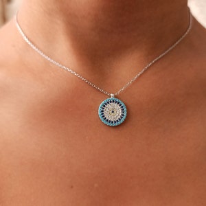 Boze oogketting, sterlingzilveren boze oog, pluizige boze oogketting, bedelketting, gouden boze oogketting, ooghangers, zilveren boze oog