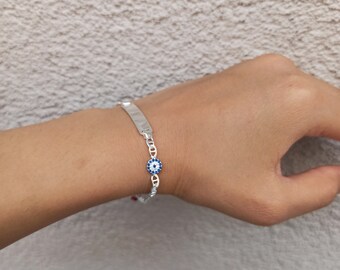 Personalized bracelet, name bracelet, evil eye bracelet, silver evil eye bracelet, name evil eye bracelet