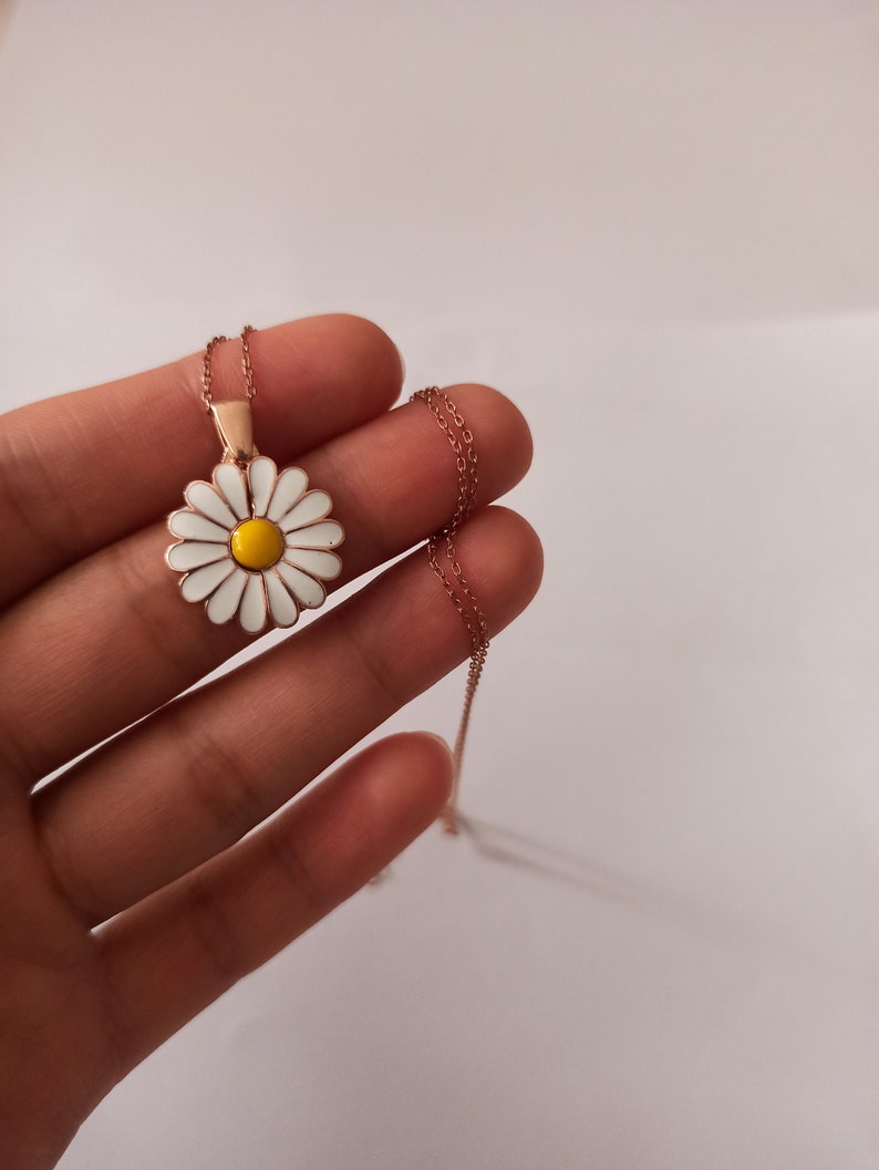 Daisy necklaces , tiny daisy necklace ,925 silver daisy necklace ,daisy pendants ,tiny daisy gift necklace ,to mom gift , gift to girlfriend image 7