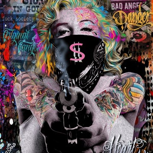 Cartel impreso, Marilyn Monroe, Cartel Pop Art, Decoración de pared, Marilyn, Pintura digital, pintura, cartel de cómic.
