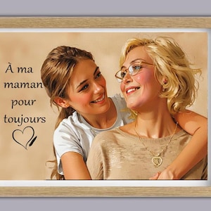 Personalized watercolor painting, personalized gift for my mother, personalized portrait from a photo, family photo print,