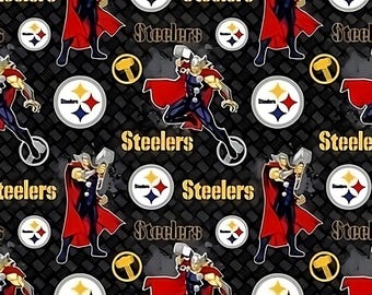 Pittsburgh Steelers Cotton Fabric Thor Steeler - 1/2 Yard
