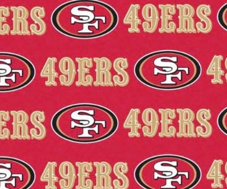 San Francisco 49ers Cotton Fabric Red - 1/2 Yard - Etsy