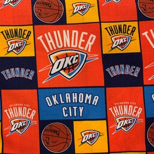 Oklahoma City Thunder Patch Cotton Fabric - 1/2 Yard