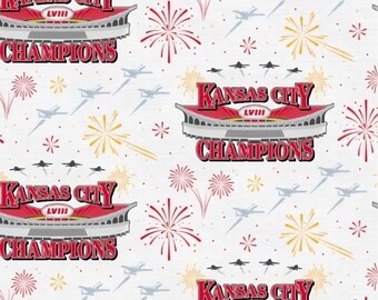 Kansas City Chiefs Super Bowl Cotton Fabric - 1/2 yard