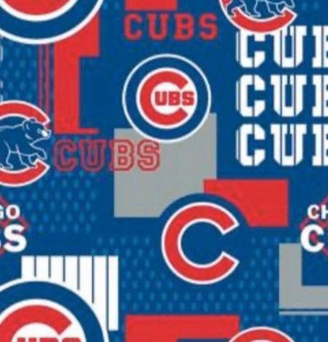 MLB Chicago Cubs Cotton Fabric - 1/2 Yard - Etsy