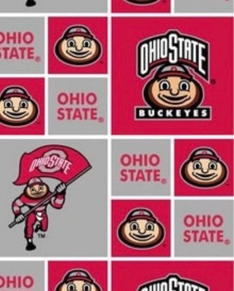 Ohio State University Buckeyes OSU Cotton Fabric Block - 1/2 Yard - Etsy