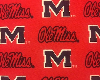 Mississippi Ole Miss Rebel Canvas Twill 58" Fabric - 1/2 Yard