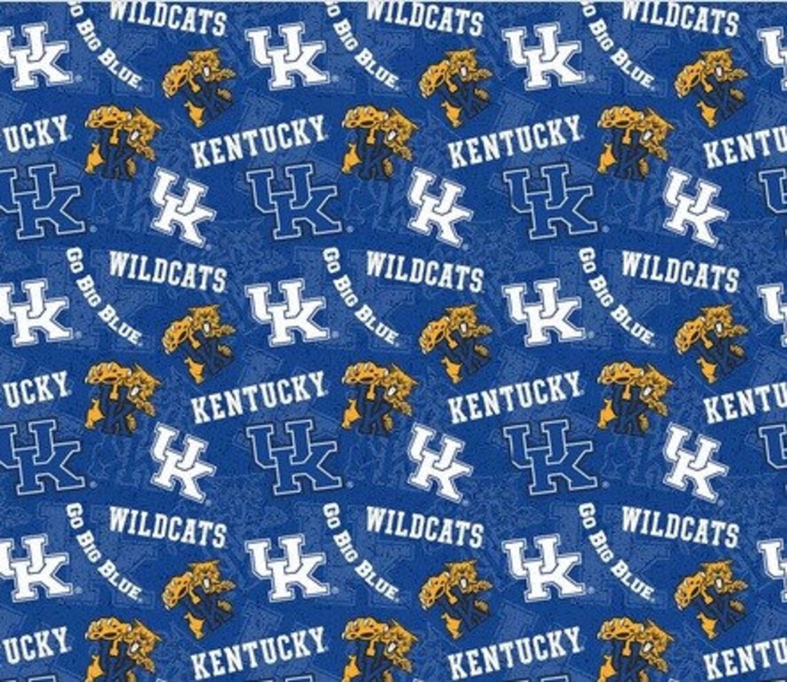University of Kentucky Wildcats Cotton Fabric 1/2 Yard Etsy