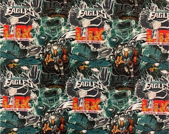 Philadelphia Eagles Super Bowl LIX Champions Cotton Fabric Fly Eagles - 1/2 Yard
