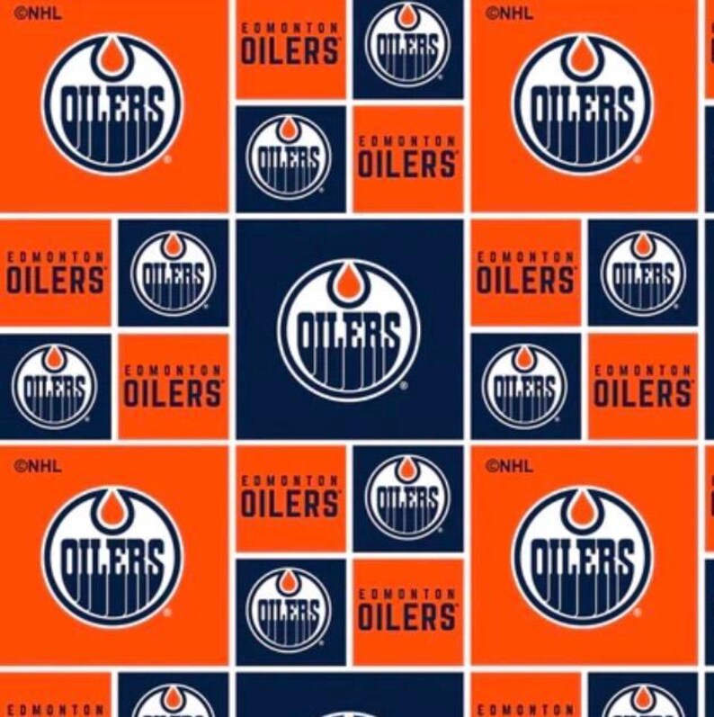 Oilers Color Pattern Edmonton Oilers Box Design Cotton Fabric - 1/2 Yard - Etsy Canada