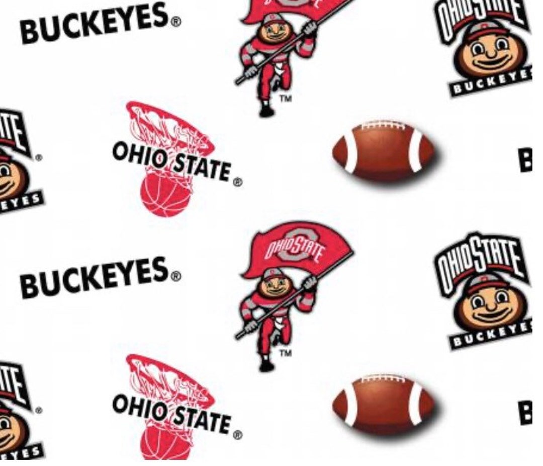 Ohio State Buckeyes Cotton Fabric – Sugar Skull Print, Sold By The Yard – Sykel Brand