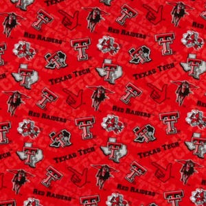 Texas Tech University Red Raiders Tone on Tone Cotton Fabric - 1/2 Yard