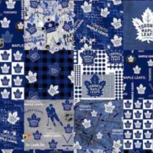 Toronto Maple Leafs Quilt Patchwork Cotton Fabric - 1/2 Yard