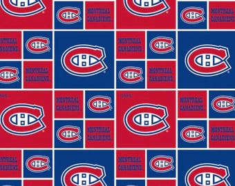 Montreal Canadiens Box Design Cotton Fabric - 1/2 Yard