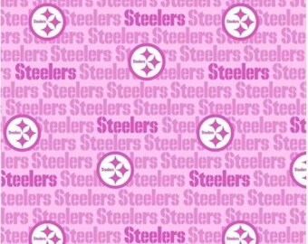 Pittsburgh Steelers Cotton Fabric Pink - 1/2 Yard Steeler Nation