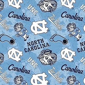 University of North Carolina Tarheel UNC 100% Cotton Fabric - 1/2 yard