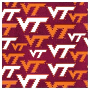 Virginia Tech Letters Cotton Fabric - 1/2 Yard