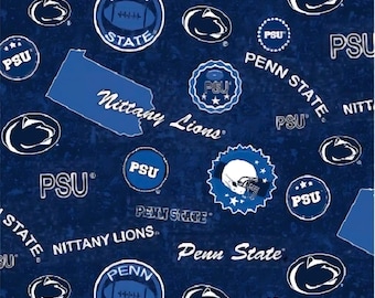 Penn State University PSU Cotton Fabric Home State - 1/2 Yard