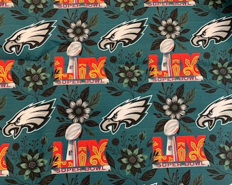 Floral Eagles Super Bowl LIX Eagles Champions Cotton Fabric - 1/2 Yard
