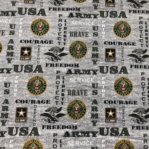 United States Army Cotton Fabric - 1/2 Yard