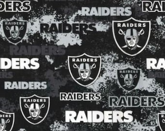 Las Vegas Raiders Distressed Cotton Fabric - 1/2 yard