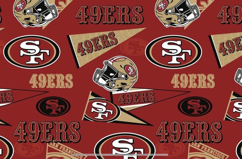 San Francisco 49ers Retro Cotton Fabric Red - 1/2 Yard - Etsy