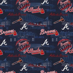 New MLB Atlanta Braves Stadium Cotton Fabric - 1/4 Yard