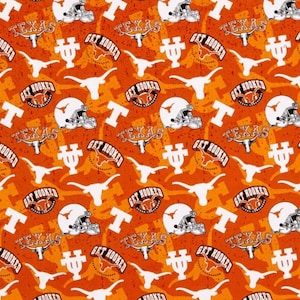 Texas Longhorns Cotton Fabric Tone on Tone - 1/2 Yard