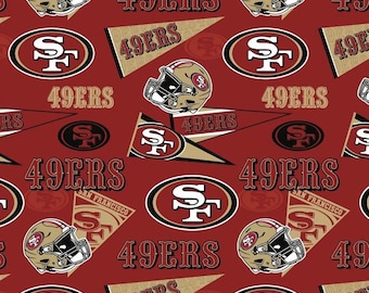 San Francisco 49ers Retro Cotton Fabric Red - 1/2 Yard