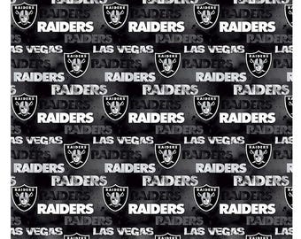 Las Vegas Raiders Faded Cotton Fabric - 1/2 Yard