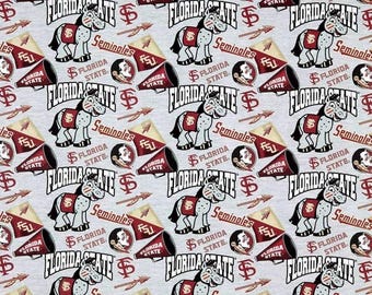 Florida State Seminoles Heather Gray Cotton Fabric 1/2 Yard