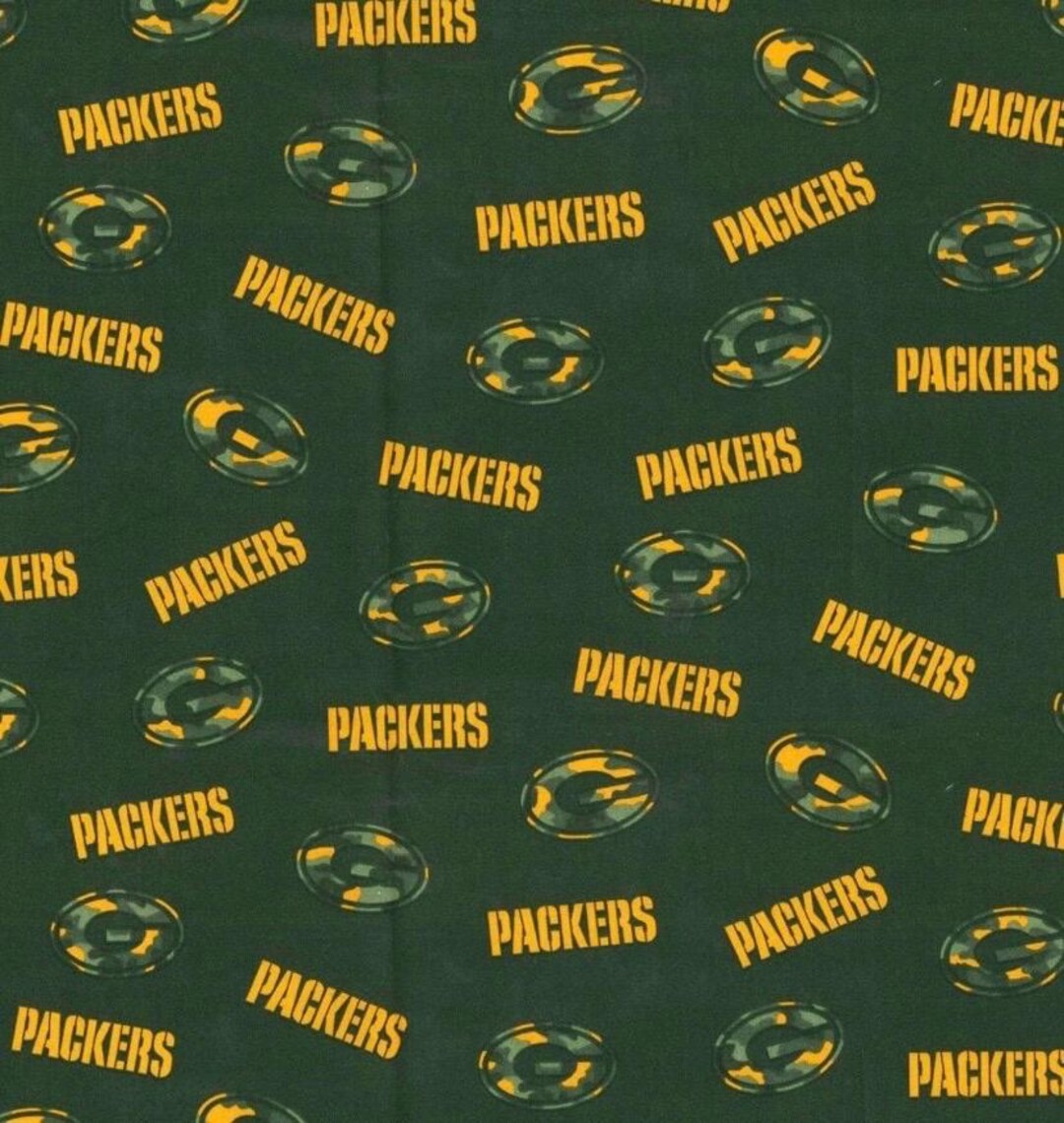 Packer Material Green Bay Packers Camo Logo Cotton Fabric - 1/2 Yard - Etsy