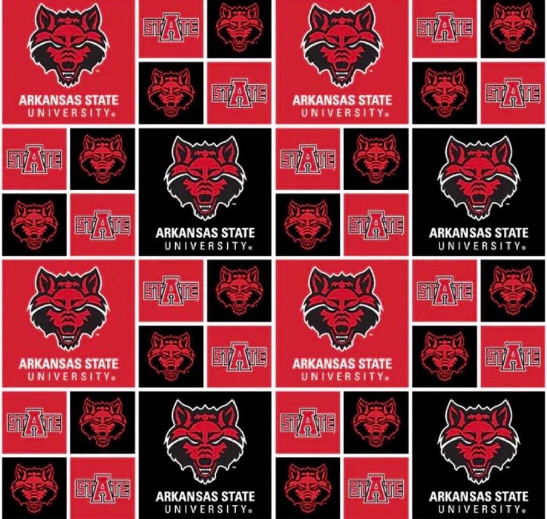 Arkansas State Red Wolves Box Design Cotton Fabric 1/2 Yard - Etsy