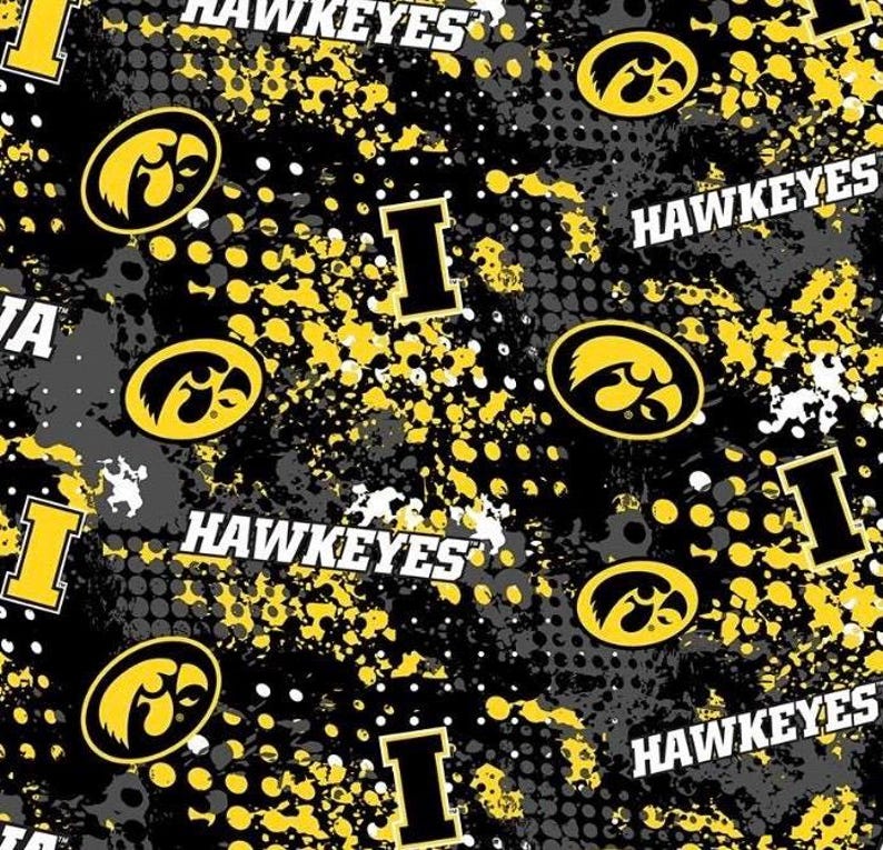 Hawkeye Letters Iowa Hawkeyes Paint Splatter Cotton Fabric 1/2 Yard - Etsy