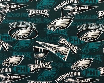 Philadelpia Eagles Cotton Fabric Vintage Retro - 1/2 Yard