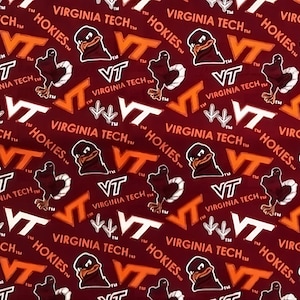 NEW Virginia Tech VT Hokies 100% Cotton Fabric - 1/2 Yard
