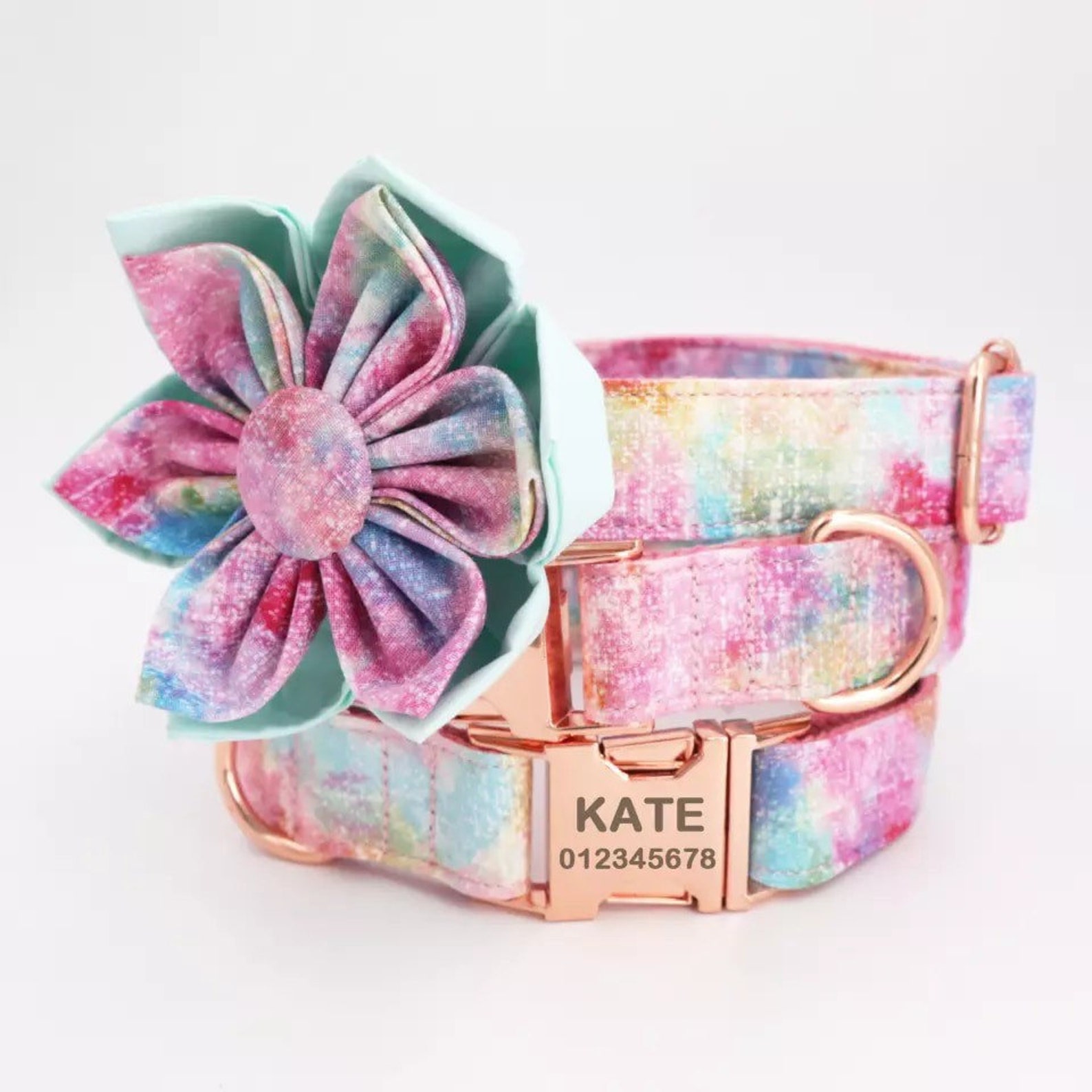 Personalize Dog Collar for Girl Bowtie Dog Collar With Name Etsy
