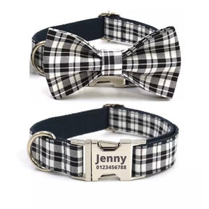 Personalized Dog Collar, Dog Collar Bowtie, Dog Collar For Boys, XL Dog Collar XS, Dog Collar, Boy Dog Collar & Leash, Puppy Collar for Boys