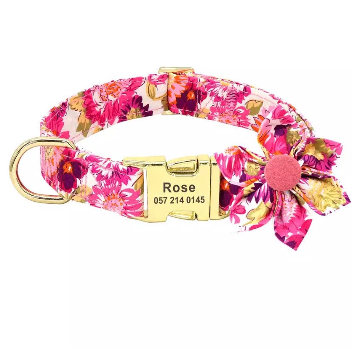 Personalized Dog Collar floral collar for dogs Female Dog Etsy