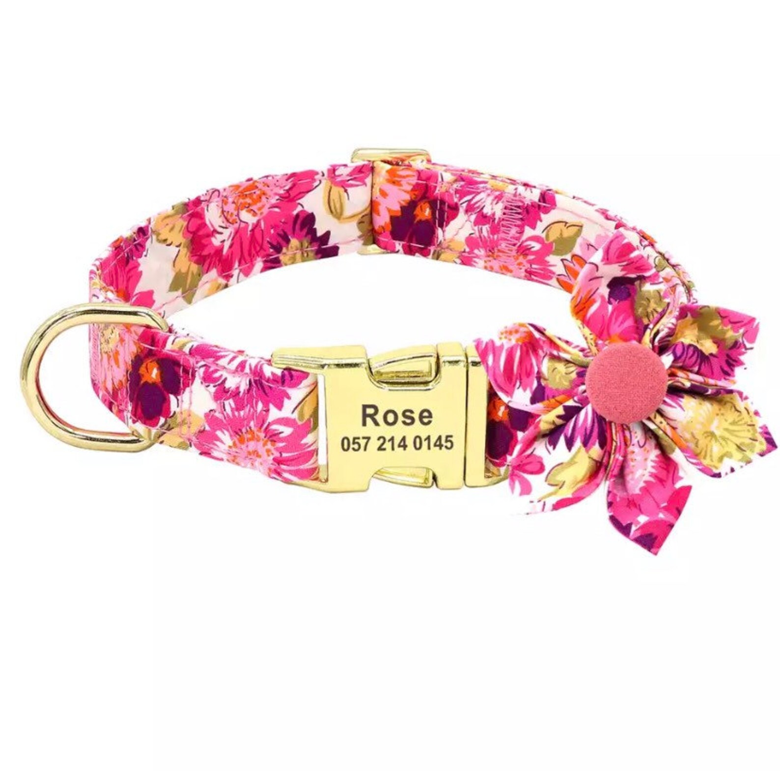 Personalized Dog Collar floral collar for dogs Female Dog Etsy