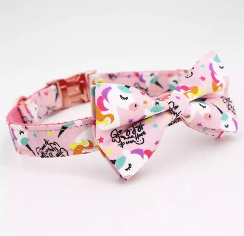 Personalized Dog Collar Bow Xs Dog Collar Girl Female Dog Etsy