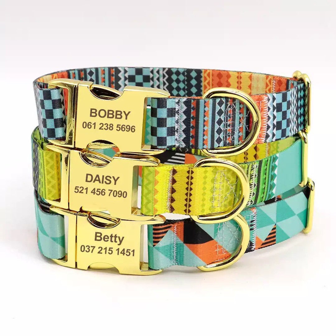 Personalized Dog Collar, Engraved High Quality Designer Girl Dog Collar
