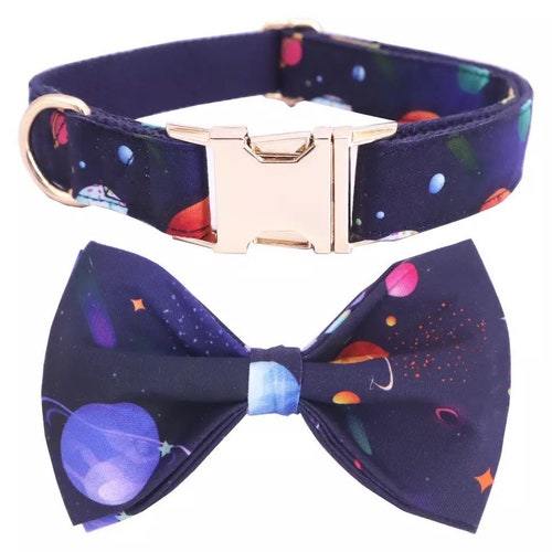 Personalized Dog Collar With Name Boy Dog Collar Bowtie XS Etsy