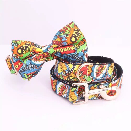 Personalized Dog Collar With Name Boy Dog Collar Bowtie XS Etsy