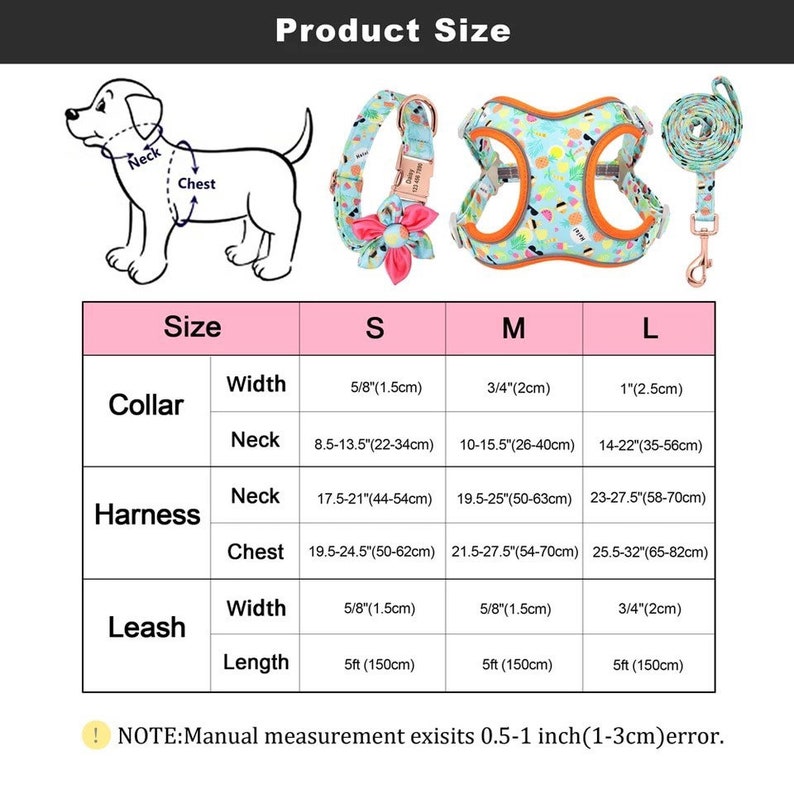 Personalized Dog Harness Set Dog Harness and Leashpuppy Etsy